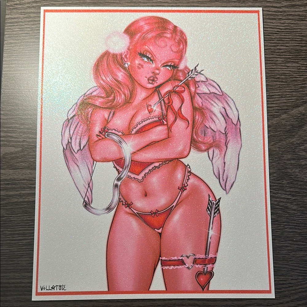 “Stupid Cupid” Glitter Print